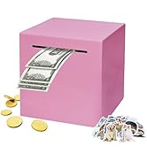 Totola Stainless Steel Piggy Bank for Adults, Indestructible Savings Box for Cash, Must-Break-to-...