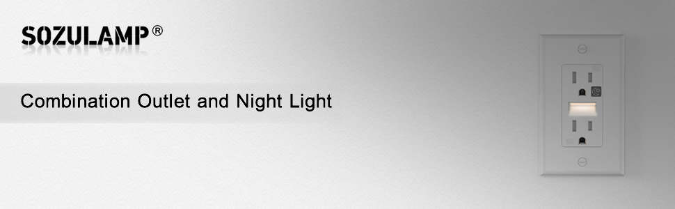  SOZULAMP nightlights wall mount outlet receptacle,Illuminated guidelight Tamper resistant,15A 125V