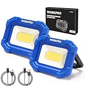 WORKPRO LED Work Light, Rechargeable Magnetic Work Lights with Stand, Portable 2000LM COB Flood L...