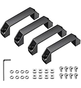 JiGiU 4-Pack Aluminum Handle Aluminium Alloy Rectangular Industrial Pull Handle 90mm Hole Distanc...