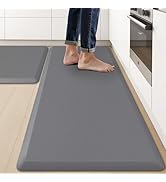 KitchenClouds 2PCS Kitchen Rugs Cushioned Anti-Fatigue Non-Slip Waterproof Kitchen Mat Comfort Fo...