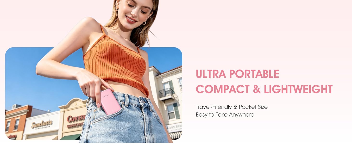 5000mah Ultra Slim Power Bank Pocket Size Mini Portable Charger Travel Essential Phone Charger