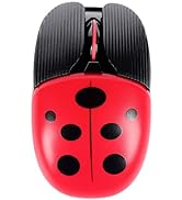 CHUYI Wireless Bluetooth Mouse, Rechargeable Quiet Mouse Cute Ladybug Pattern Portable Travel Mut...