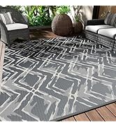 MontVoo Outdoor Rug Carpet Waterproof Patio Rug 5x7 ft Reversible RV Camping Rug Plastic Straw Ou...
