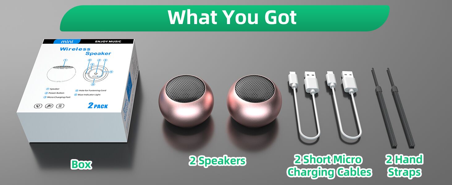 Wireless Mini Bluetooth Speaker Small But Loud Portable Speakers for Home, Outdoors,Shower