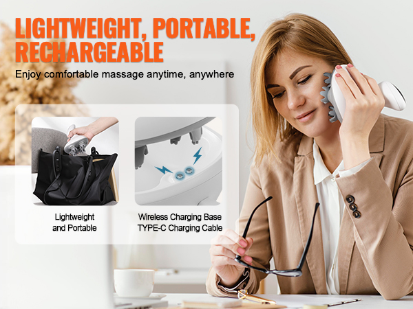 rechargeable ipx7 waterproof heated scalp massager