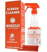 WHOOSH! Large Screen Cleaner Spray and Wipe - 16.9 fl oz + 1 Microfiber Cloth Wipe - for TV, Car,...