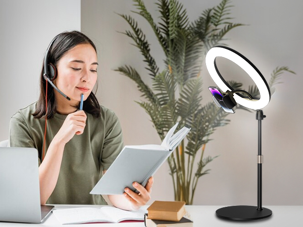 ring light with stand and phone holder
