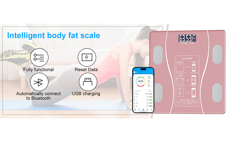 Pink body fat scale