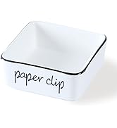 ONTUBE Mini Porcelain Paper Clip Dispenser Holder 3.3-Inch (White)
