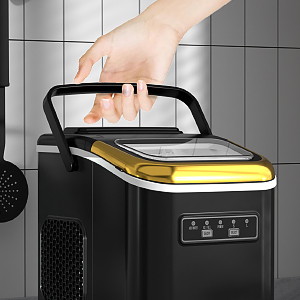 Small mini bullet ice maker countertop with handle