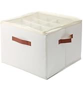 NCONCO Shoe Organizer for Closet Stackable Fabric Shoe Storage Bin with Adjustable Dividers Clear...