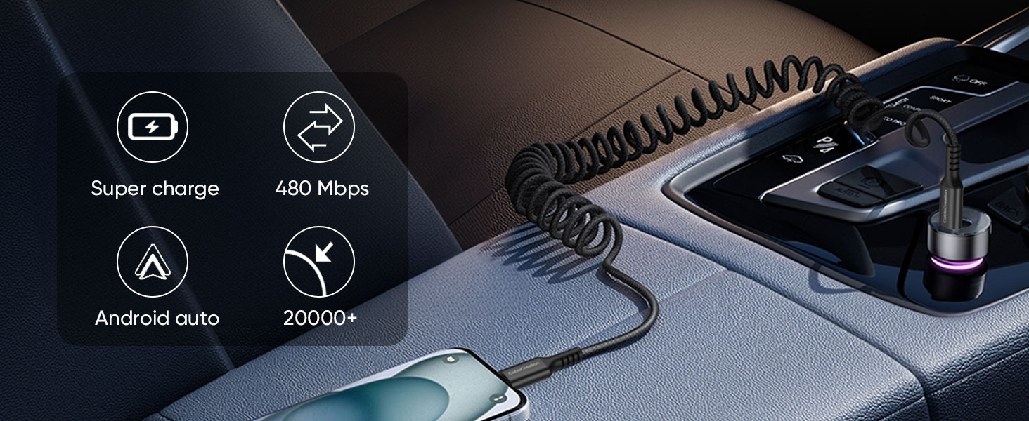 coiled usb to usb c cable