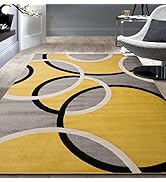 Rugshop Contemporary Abstract Circles Easy Maintenance for Home Office,Living Room,Bedroom,Kitche...