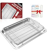 Air Fryer Tray for Oven, Oven Air Fryer Basket and Tray with Cooking Guide and 30 PCS Parchment P...