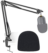 Seiren Mini Boom Arm Mic Stand with Pop Filter, Adjustable Suspension Boom Scissor Arm Stand with...