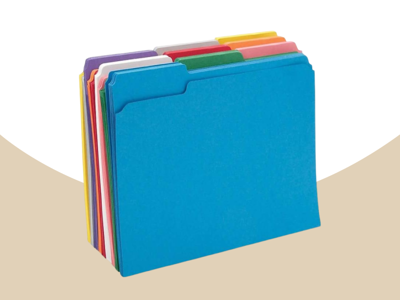 Staples 508994 Colored File Folders W/Reinforced Tabs Letter 3 Tab 100/Box