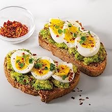 electric egg cooker maker deluxe rapid boiler hard boiled poacher food vegetable avocado toast 