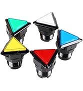 EG STARTS 5X Arcade Buttons Triangle LED Illuminated Push Button Switch for Arcade Coin Machine O...