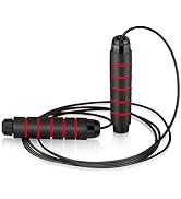 Jump Rope Tangle-Free Adjustable Skipping Rope with Ball Bearings Rapid Speed Jumping Cable for E...