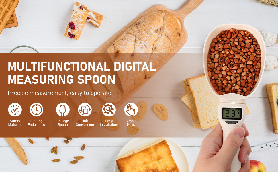 Kitchen Digital Measuring Spoon Scale, Lightweight Design, Effortless One-Handed Operation