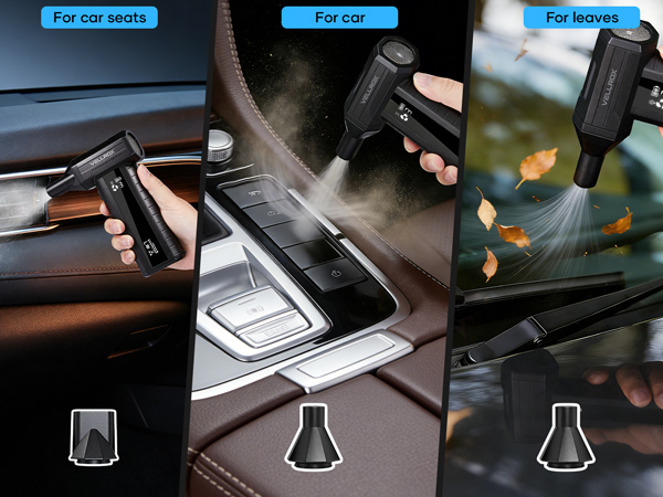 Use the VELLROX Mini Blower to blast dust from vents, leaving your car spotless