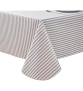 Pioggia Vinyl Tablecloth with Flannel Backed Waterproof Oil-Proof PVC Table Cloth Stain-Resistant...