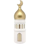 Mingzhang Ramadan Resin Statue Ornament, Islamic Architecture Moon &amp; Mosque Tower Eid Mubarak Dec...