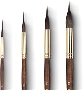 Nicpro 4 PCS Watercolor Brushes Professional, Extended Needle Point Brush Set, Sable Watercolor B...