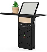 shiningwell Wall Outlet Extender with Shelf and Night Light, Surge Protector with 3 USB Ports (2A...