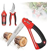EZUVITA 3PC Gardening Folding Saw with Pruner and Shears Set, 7 inch Hand Saw, Stainless Steel Ga...