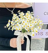 Small White Daisy Flowers Artificial,6 Bouquet/36Pcs 10 Inch Fake Daisies,Cute Spring Wildflowers...