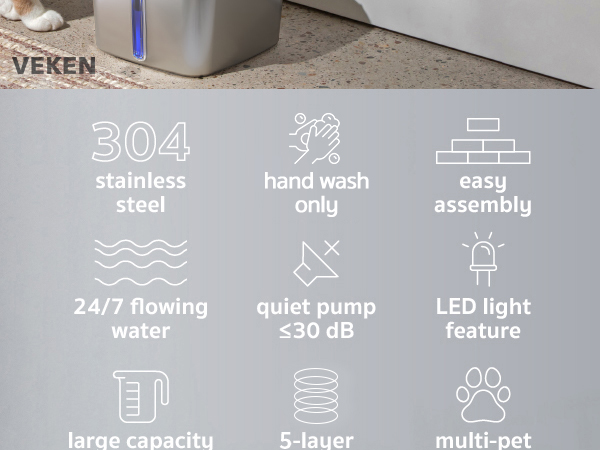 stainless steel cat water fountain cat water water fountain for dogs inside water bowl for cats 