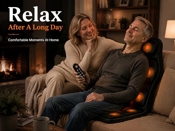 Relaxation massage cushion for cozy home moments.