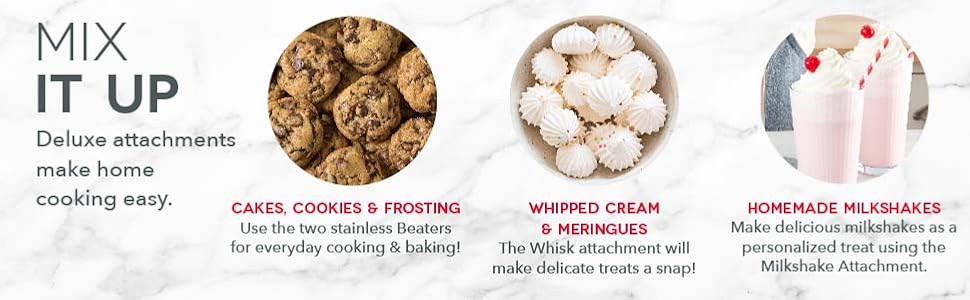 Hand Mixer, Compact, 3 Speed, Beaters, Whisk, Milkshake, 