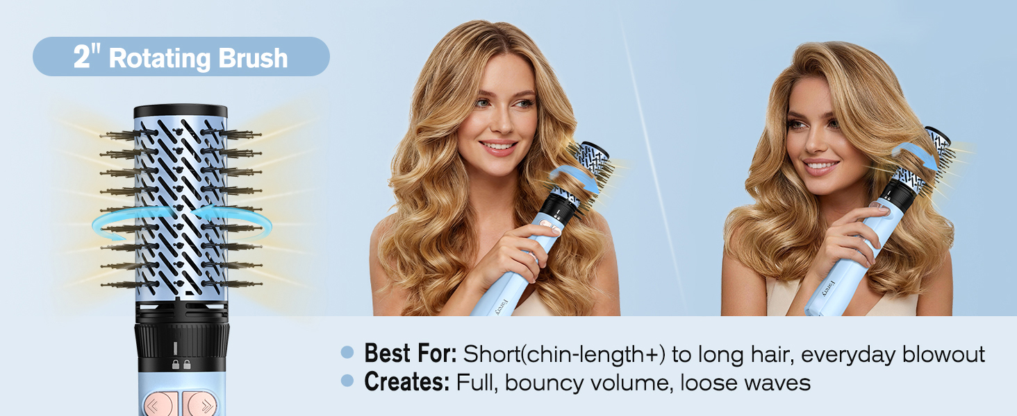 rotating barrel hair dryer brush