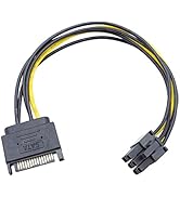 YiKaiEn SATA 15 Pin to 6 Pin Video Card GPU Power Supply Cable 8.6inch 22cm (1 Pack)