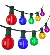 SUNSGNE G40 LED Vintage Christmas Lights, 50FT Christmas Globe String Lights with 27 LED Frosted ...