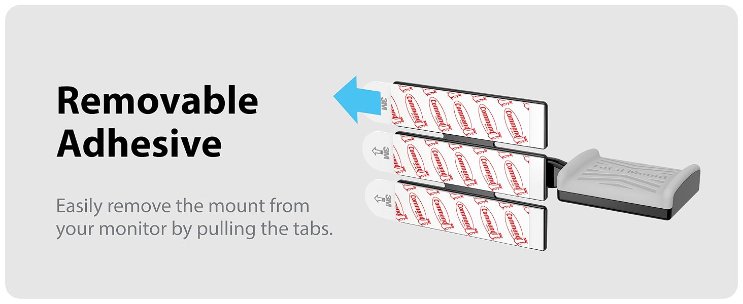 Easily remove the mount from your monitor by pulling the tabs.