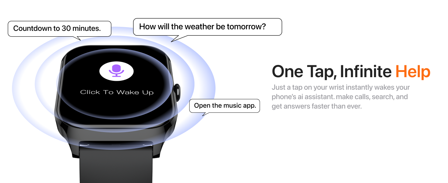 Smart watches for men women- AI Voice Assistant let you can make a voice command to to watch.