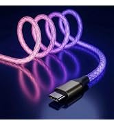 USB C to USB C Cable, 60W LED Light up Type C Fast Charging Cable for iPhone 15/15Pro/ 15Plus/15P...