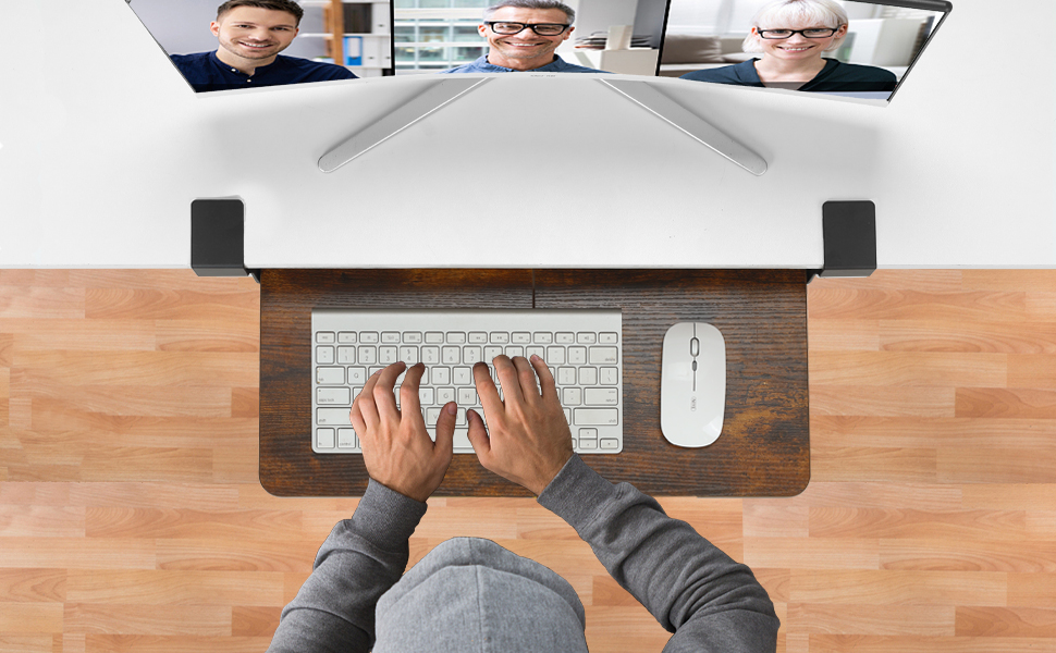 keyboard tray under desk
