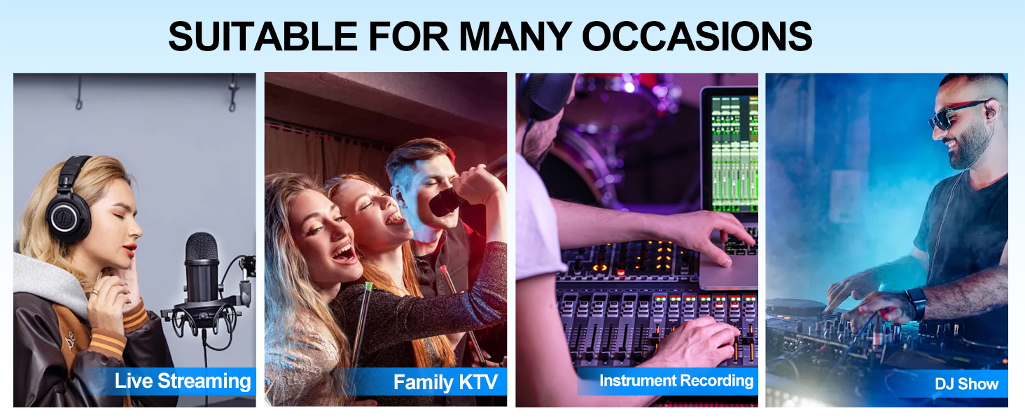 audio mixer sound digital DJ 4 channel mixer board mixing console bluetooth stereo audio interface