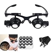Magnifying Glasses with LED Light, LXIANGN Jeweler Loupe Watch Repair Magnifier with 8 Interchang...
