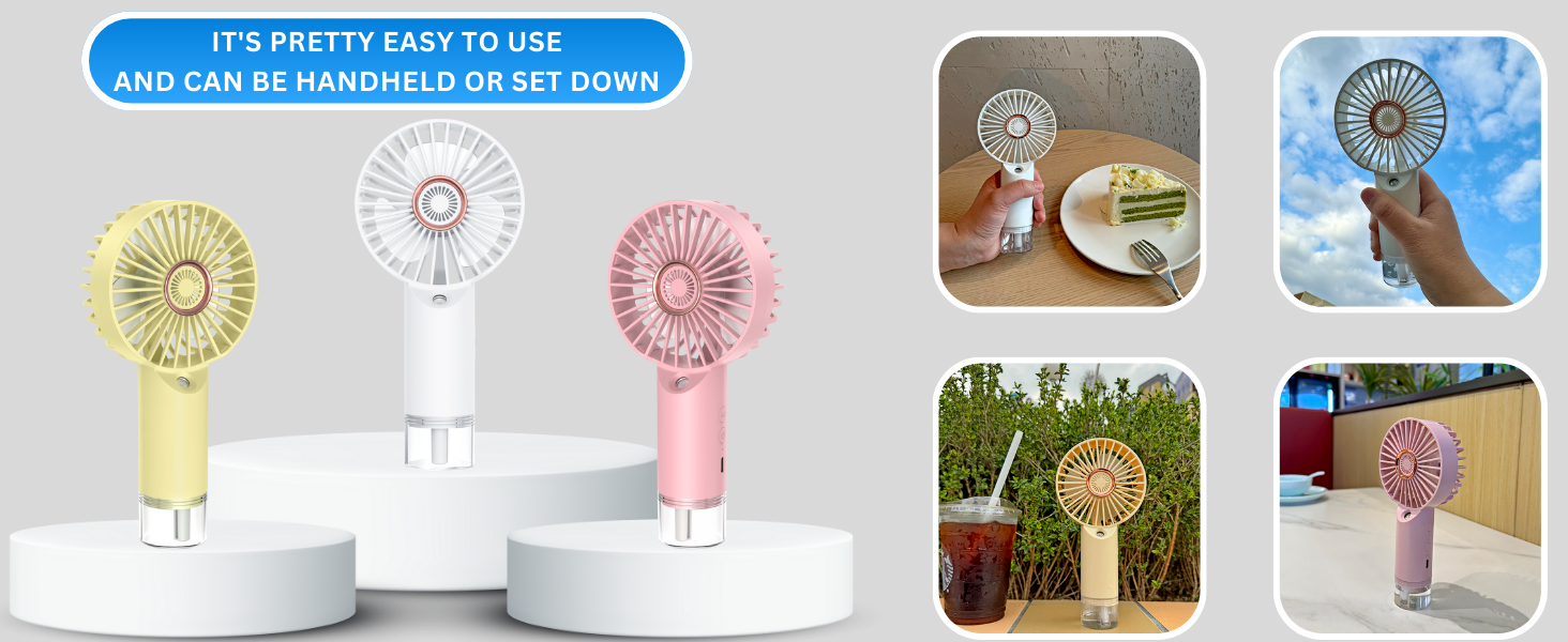 handheld fan with water mist mini handheld fan silent fan