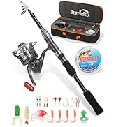 Jenseits Fishing Rod and Reel Combo - Carbon Fiber Telescopic Fishing Pole with Spinning Reel 5.2...