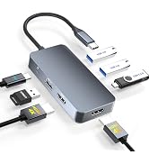 Docking Station Dual Monitor for Dell/HP/Mac Laptops, 7 IN 1 USB C to Dual HDMI Adapter Multiport...