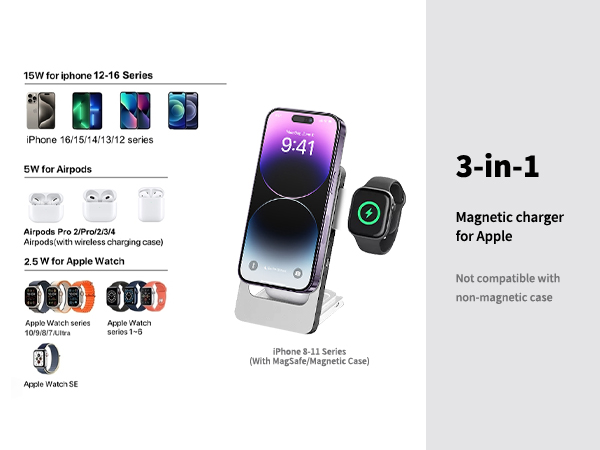 3-in-1 Foldable Wireless Charging Station