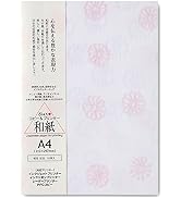 ONAO Washi Paper Sheet Colored A4 Size [Flower] Printer Paper (10 Sheets), Laser and Inkjet Print...