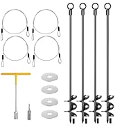 hannger 4 Pcs 30" Ground Anchors Shed Anchors Kit Heavy Duty 12mm Solid Steel, Triple-Turn Helix ...